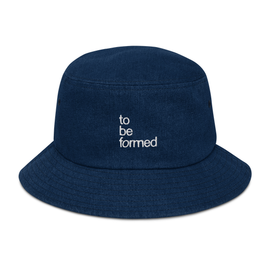 Denim Embroidered Bucket Hat